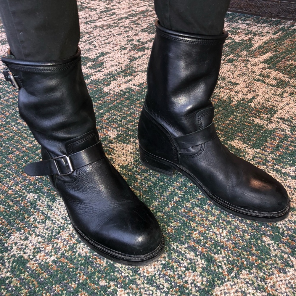Mens Steve Madden leather motorcycle boots
